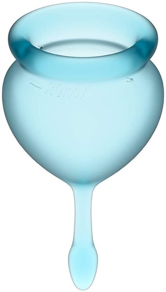 Набор менструальных чаш Satisfyer Feel Good (light blue), 15мл и 20мл, мешочек для хранения T360906 фото