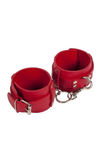 Наручники Leather Dominant Hand Cuffs, Red KVL-280152 фото