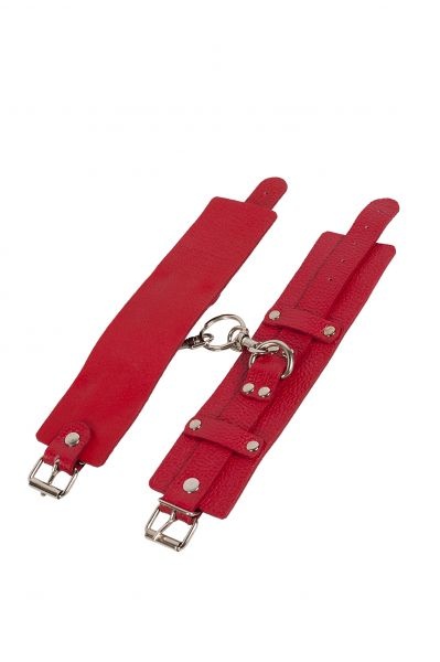 Наручники Leather Dominant Hand Cuffs, Red KVL-280152 фото