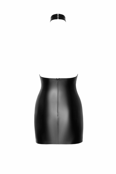 Платье виниловое с полупрозрачным верхом F311 Noir Handmade Eros, с цветочным узором, черное, S 13131/F311 фото