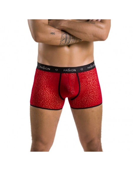 Мужские прозрачные боксеры Passion 046 SHORT PARKER L/XL Red, сетка, под леопард SO7609 фото