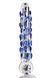 Фаллоимитатор стеклянный с рельефом Diamond Dazzler прозрачный с голубым, 18 см х 3.5 см TJ10614 фото 1