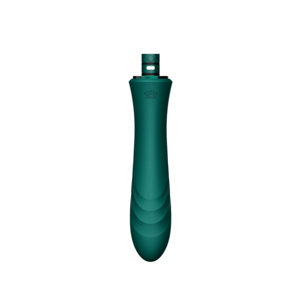 Компактная смарт секс-машина Zalo – Sesh Turquoise Green, 2 насадки, пульт ДУ, кристалл Swarovski SO9554 фото