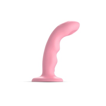 Насадка для страпону з подвійною точковою пульсацією Strap-On-Me TAPPING DILDO WAVE - CORAL PINK SO9622 фото