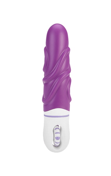 Роскошный вибратор с выпуклыми ребрышками для стимуляции AMOR BIG VIBRATOR BRUCE Violet (Приложение НЕ Функционирует!) AMOR-AM075-2 Violet фото