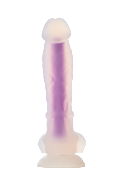 Светящийся фаллоимитатор Dream Toys RADIANT SOFT SILICONE GLOW IN THE DARK DILDO MEDIUM PURPLE DT22047 фото