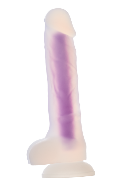 Светящийся фаллоимитатор Dream Toys RADIANT SOFT SILICONE GLOW IN THE DARK DILDO MEDIUM PURPLE DT22047 фото