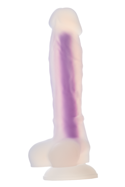 Светящийся фаллоимитатор Dream Toys RADIANT SOFT SILICONE GLOW IN THE DARK DILDO MEDIUM PURPLE DT22047 фото