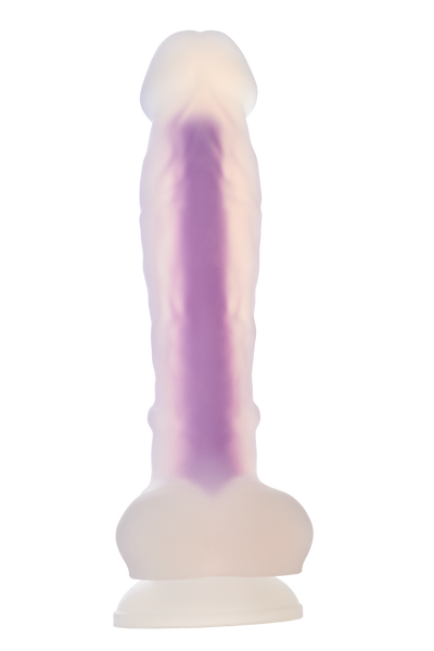 Светящийся фаллоимитатор Dream Toys RADIANT SOFT SILICONE GLOW IN THE DARK DILDO MEDIUM PURPLE DT22047 фото