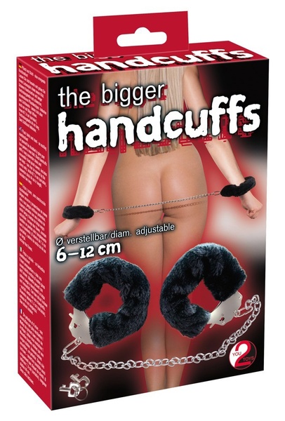 Наручники Bigger Furry Handcuffs, 6 - 12 см, черные YT520853 фото