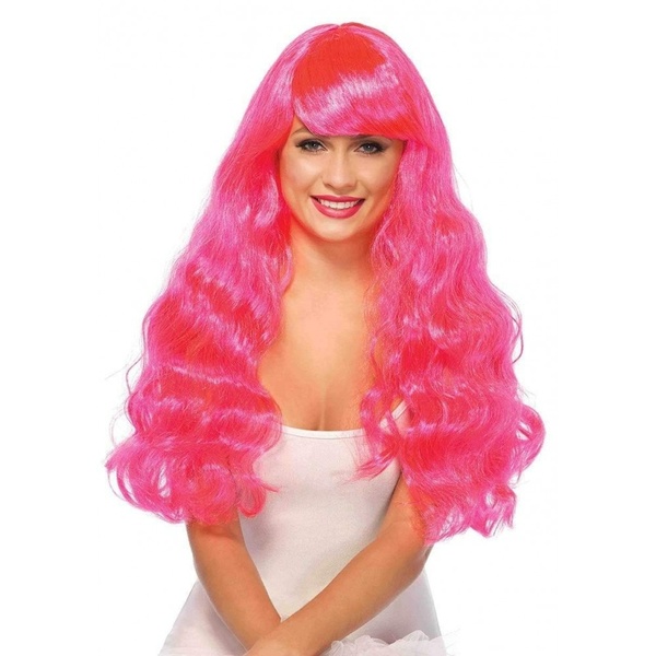 Длинный волнистый парик Neon Pink Starbrigh Leg Avenue 60 см LA1979 фото