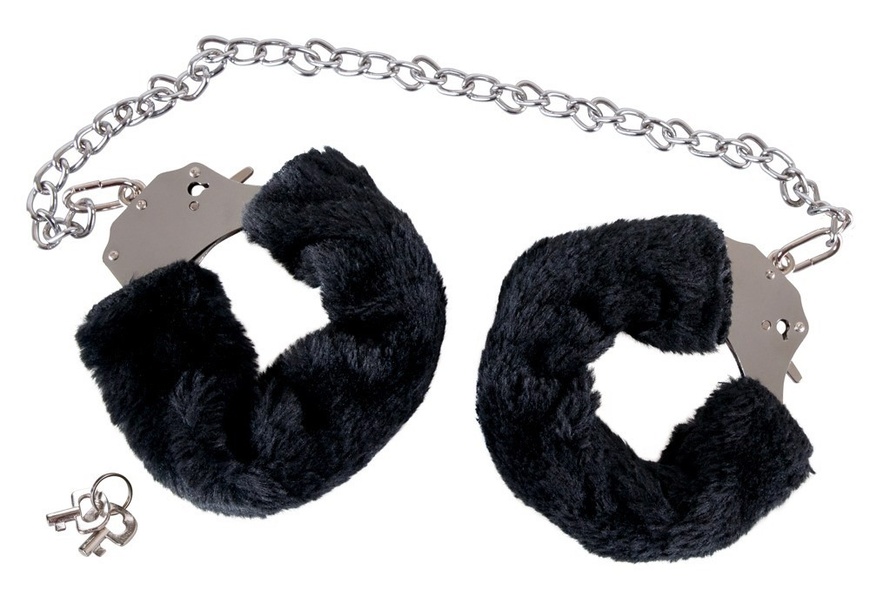 Наручники Bigger Furry Handcuffs, 6 - 12 см, черные YT520853 фото