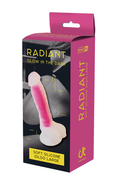 Светящийся фаллоимитатор Dream Toys RADIANT SOFT SILICONE GLOW IN THE DARK DILDO LARGE PINK DT22048 фото