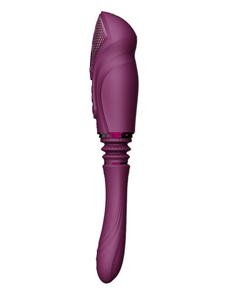 Компактная смарт секс-машина Zalo – Sesh Velvet Purple, 2 насадки, пульт ДУ, кристалл Swarovski SO9555 фото