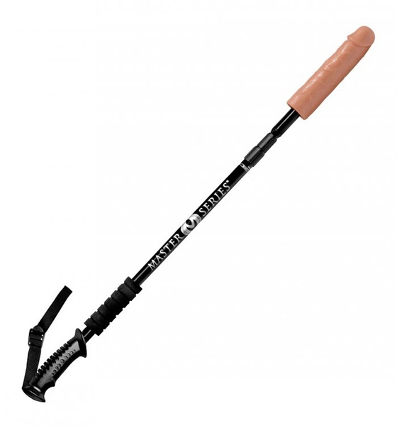 Реалистичная насадка на регулируемой длинной черной рукояти Dick Stick - Dildo On Expandable Rod 29119 / AF565 фото