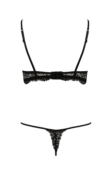 Комплект белья с декоративным элементом VERONIQUE SET black S/M - Passion P53067 фото