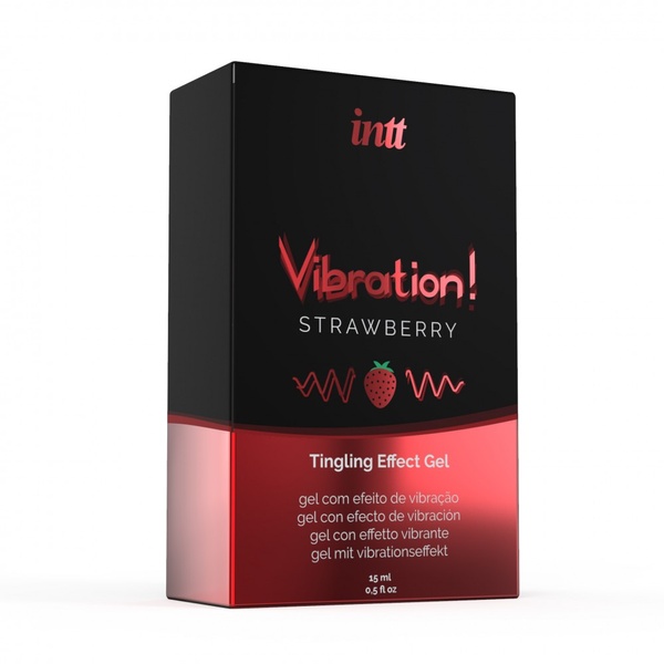 Жидкий вибратор Intt Vibration Strawberry (15 мл), густой гель, очень вкусный, действует до 30 минут IN15325 фото