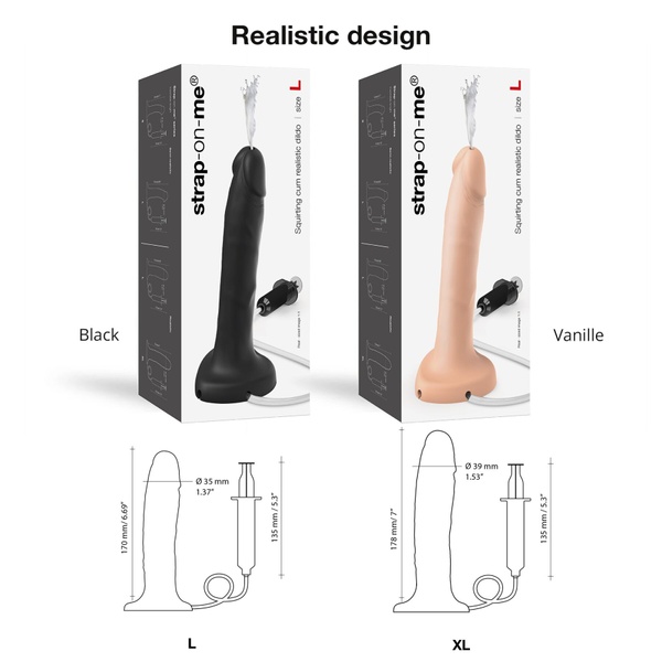 Кончающий фаллоимитатор Strap-On-Me Squirting Cum Dildo Realistic Flash, диам. 3,9 см, силикон SO9014 фото