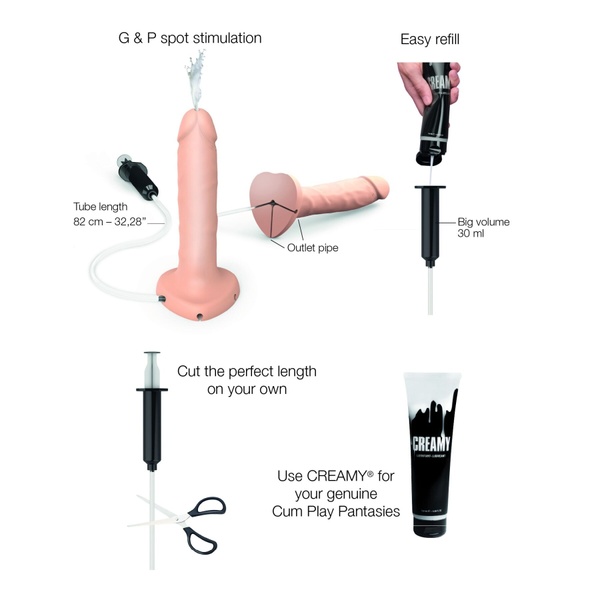 Кончающий фаллоимитатор Strap-On-Me Squirting Cum Dildo Realistic Flash, диам. 3,9 см, силикон SO9014 фото