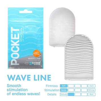 Міні мастурбатор нереалістичний Tenga Pocket Wave Line, з рельєфом, білий TN54142 фото