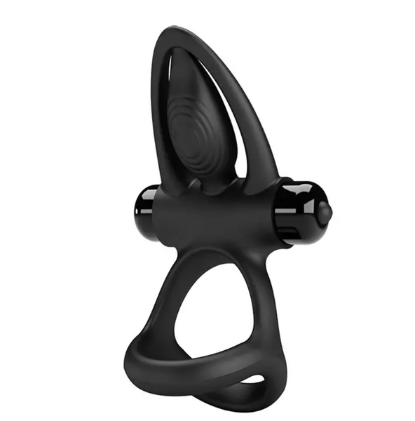 Эрекционное вибро кольцо Pretty Love - Vibration Cock Ring, 10 vibration functions Black BI-210306-1 фото