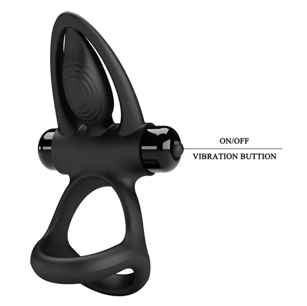 Эрекционное вибро кольцо Pretty Love - Vibration Cock Ring, 10 vibration functions Black BI-210306-1 фото