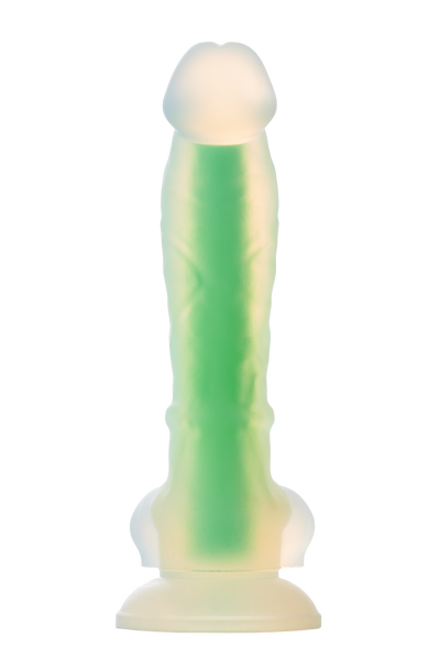 Светящийся фаллоимитатор Dream Toys RADIANT SOFT SILICONE GLOW IN THE DARK DILDO SMALL GREEN DT22046 фото