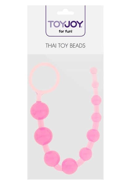 Анальная цепочка Toy Joy с шариками разного диаметра, розовая, 25 см х 2 см 9259 TOY/ фото