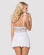 Сатиновый пеньюар с кружевом Obsessive 810-BAB-2 babydoll & thong L/XL, белый, пеньюар, танга SO7155 фото 2