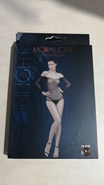 Сетчатое боди со стразами Moonlight Model 09 XS-L Black (мятая упаковка!!!) SO6342-R фото