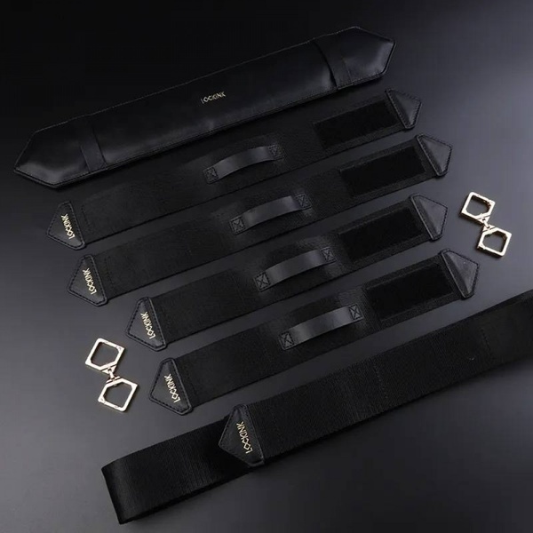 Бандажный набор фиксаторов для тела со съемными наручниками Lockink черный 292460 /Z-SJ-020-ZH фото