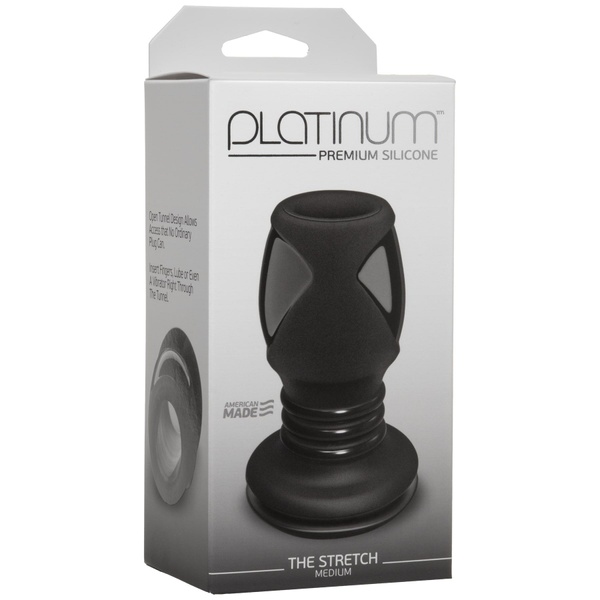 Анальний тунель Doc Johnson Platinum Premium Silicone - The Stretch Medium - Black (м'ята упаковка) SO4923-R фото