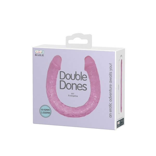 Фаллоимитатор двухсторонний розовый Double Dones 19224 /BI-040061 фото