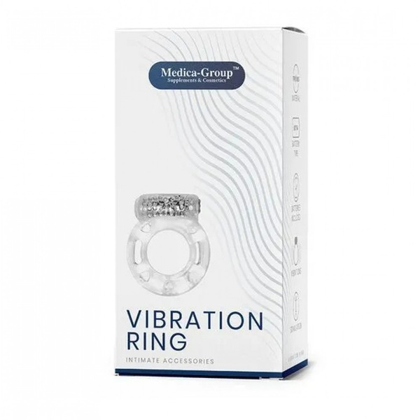 Эрекционное кольцо Medica-Group Vibration Ring с вибрацией, прозрачный MG51147 фото