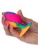 Анальная пробка силиконовая CalExotics Cheeky Tie-Dye Plug, разноцветная, Medium CE01525 фото 3