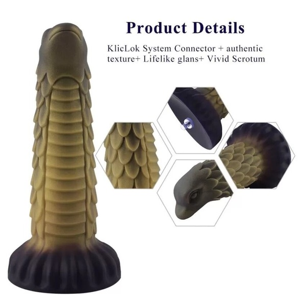 Силиконовый дилдо Hismith 8.5" Squama Beast Silicone Dildo Monster Series SO9967 фото