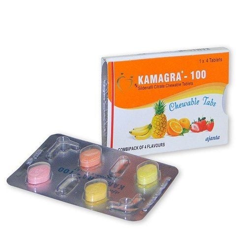 Таблетки для потенции Kamagra 100 Chewable Tabs за 1 упаковку (4 табл) B5286-2 фото