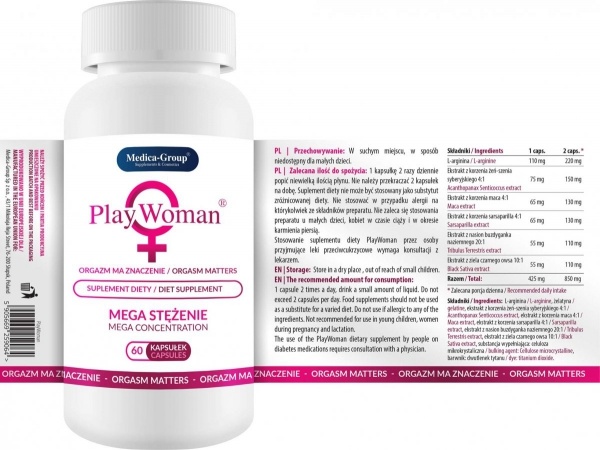 Капсулы для повышения либидо у женщин Medica Group Supl.diety-PlayWoman (цена за упаковку, 60 капсул 32-00012 фото