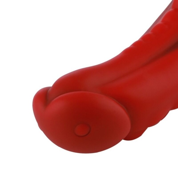 Силиконовый дилдо Hismith 8.35" Curved Silicone Dildo Red Monster Series SO9966 фото