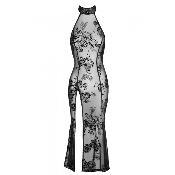 Платье длинное сексуальное с узорами S F239 Noir Handmade, черное 08328/F239 S фото