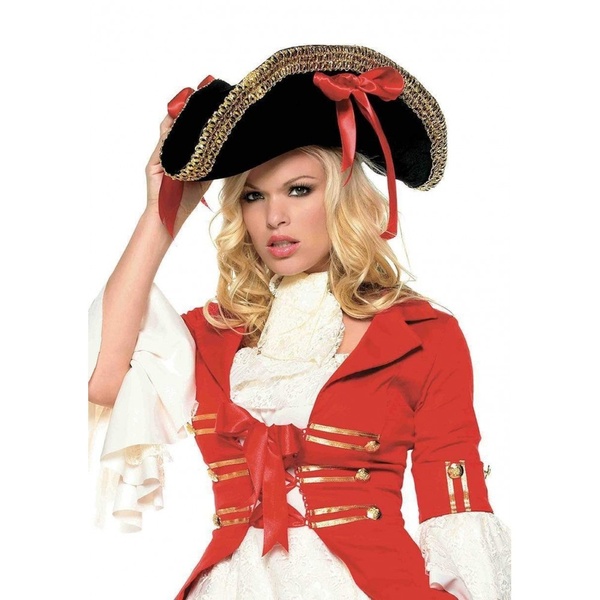 Пиратская шляпа Pirate Hat with Gold Trim от Leg Avenue, черная 2099 фото