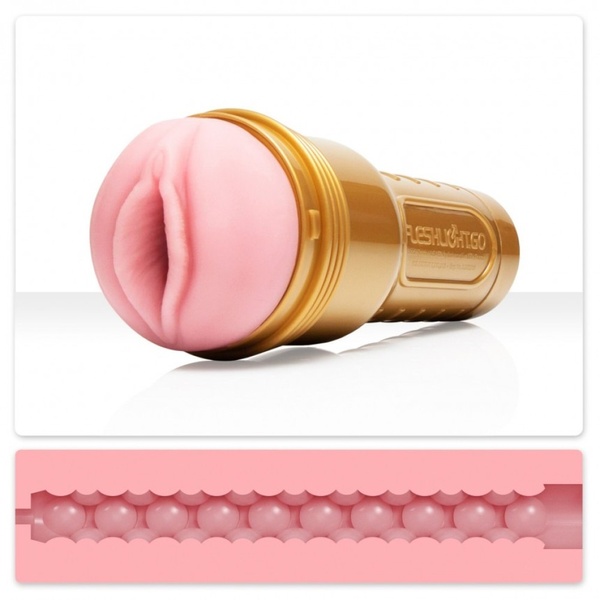 Мастурбатор вагина в колбе, киберкожа Fleshlight Go Pink Lady STU, бежевый FL19785 фото