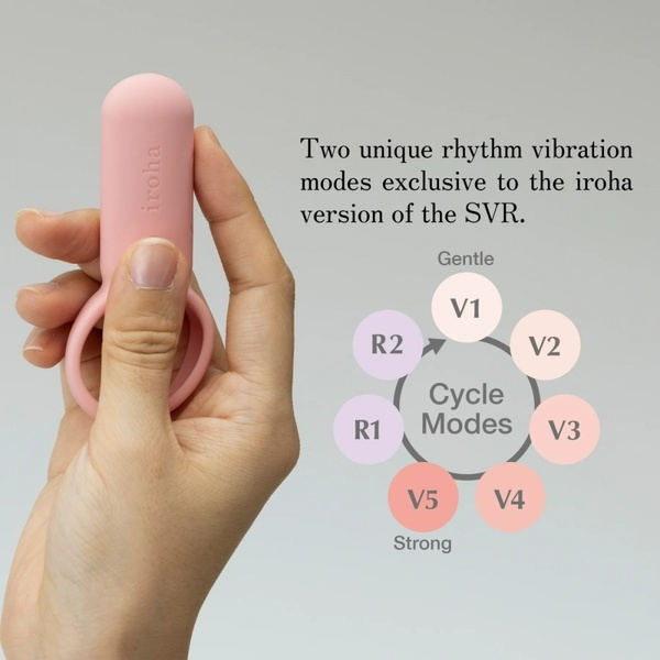Эрекционное кольцо с вибрацией SVR Iroha, силиконовое, розовое, 9 х 3.8 см 78298 /TSV-009 фото