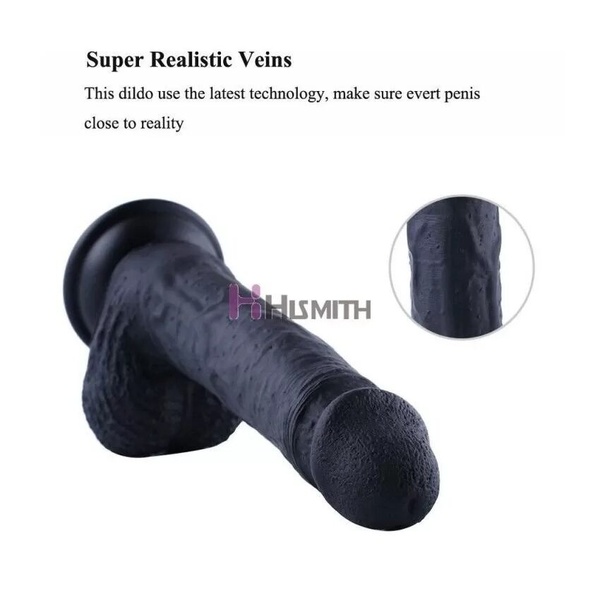 Силиконовый дилдо Hismith 8.3" Silicone Dildo Black SO9971 фото