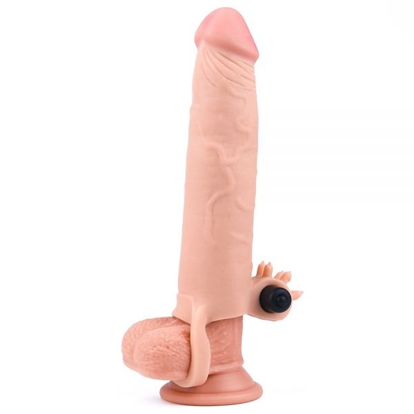 Удлиняющая насадка с вибрацией Add 3 Penis Sleeve, Flesh RDNI-310331 фото