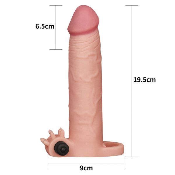 Подовжуюча насадка з вібрацією Add 3 Penis Sleeve, Flesh RDNI-310331 фото