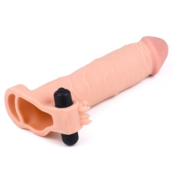 Удлиняющая насадка с вибрацией Add 3 Penis Sleeve, Flesh RDNI-310331 фото