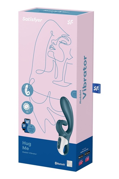 Смарт вибратор кролик Satisfyer Hug Me Bluegrey, 2 мотора, диаметр 4,2см, широкая клиторальная часть SO6273 фото