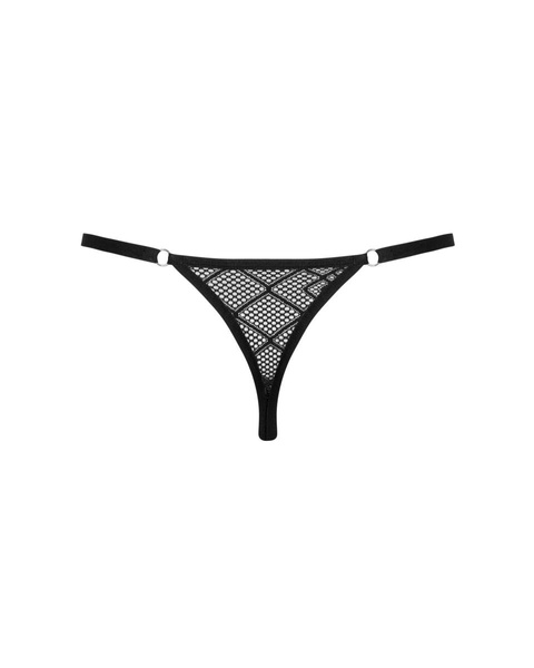 Мужские стринги с ромбовидными узорами Severio Obsessive, черные, One Size 411617 фото