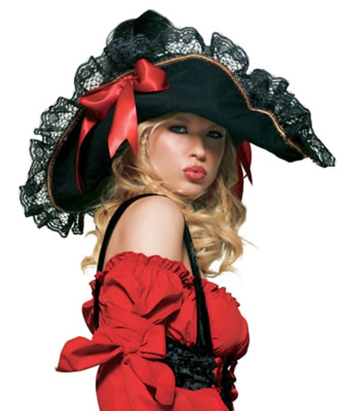 Шляпа пирата женская Swashbuckler Pirate Hat от Leg Avenue, черная 2098 фото